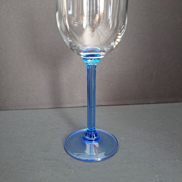 American Stemware Penthouse Sapphire Wine Glass 7 5/8" Blue Stem Elegant Clear - Picture 5 of 8